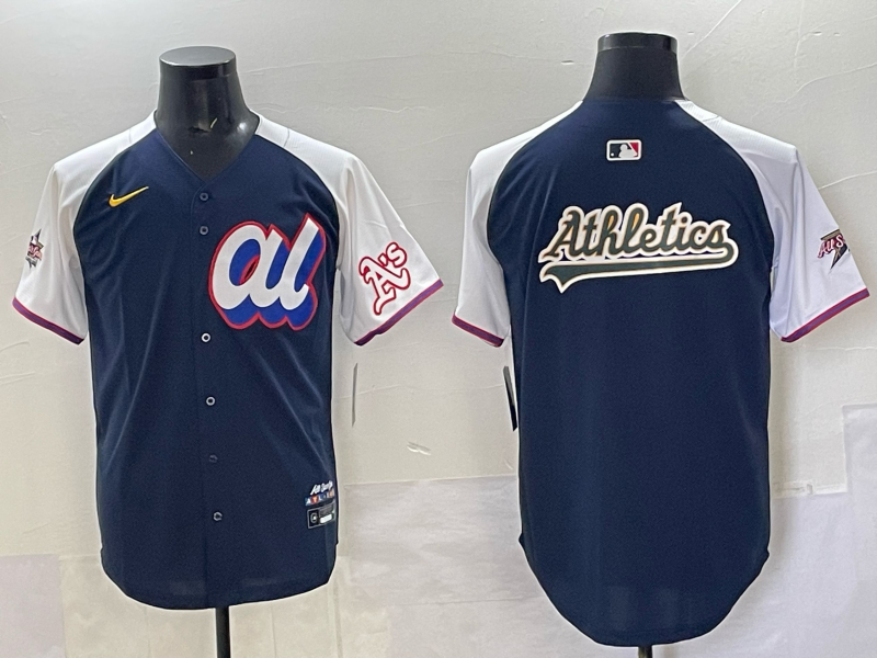 Men 2025 Oakland Athletics blank Blue All star Nike MLB Jersey 002->oakland athletics->MLB Jersey